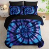 Smell Sunshine 7Pcs Tie Dye Comforter Set Blue Spiral Printed