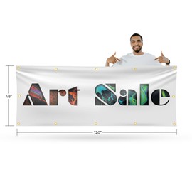 Art Sale Banner Sign 48 Inch x 96 Inch | 13 oz Vinyl with Metal Grommets | Heavy-Duty Single-Sided Outdoor Durable Printed High-Quality Weatherproof | Made in the USA
