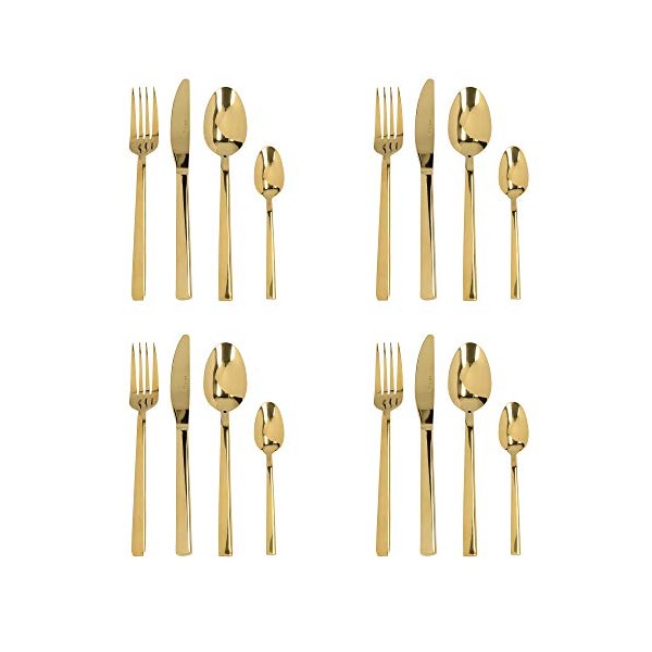 MIKASA Diseno Gold Cutlery Set, 16 Pieces