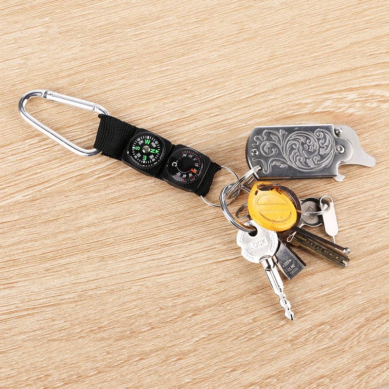 Military Compass,3 in 1 Multifunction Compass, Waterproof Mini Portable Thermometer