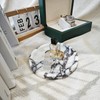 Round Natural Marble Tray, Decorative Stone Serving Platter for Jewelry,