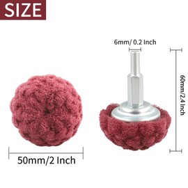 Shineboc 5Pcs Dome Sanding Mop Buffing Wheel with Mushroom Grinding Head for metal, aluminum, stainless steel, jewelry, wood, plastic, ceramics and glass.-50MM