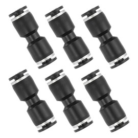 PATIKIL 6 Pcs Straight Union Push to Connect Fitting, 1/8" x 5/32" OD Tube Reducer Connector Quick Push Lock Adapter Air Hose Fitting for Pneumatic System Pipeline Connection, Black
