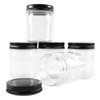 Novelinks 8 Ounce Clear Plastic Jars with Black Lids -