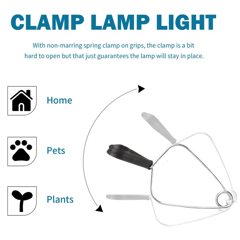 EP Clamp Lamp Light with Detachable 5.5 Inch Aluminum Reflector,
