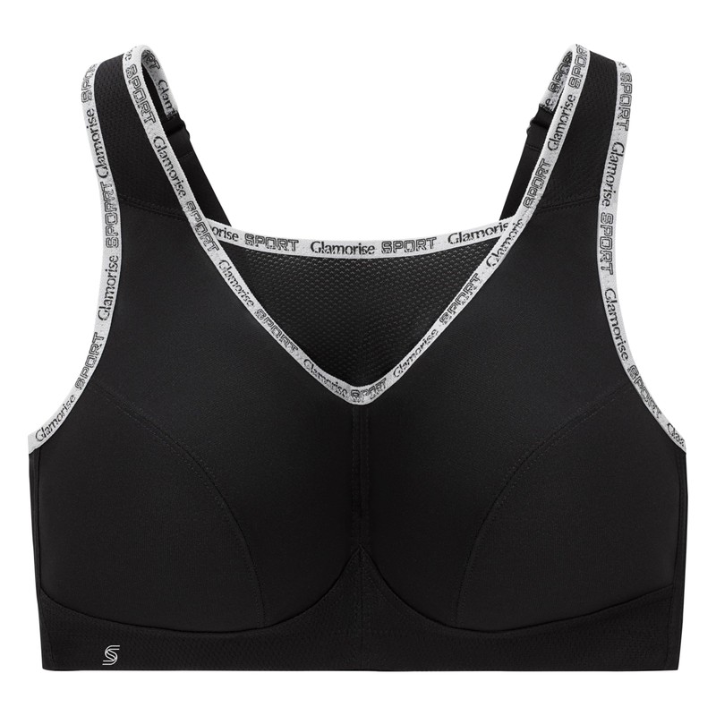 Glamorise, Sujetador Deportivo, Mujer, 34DD, Negro