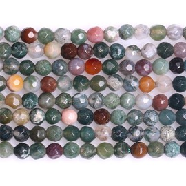 abalorio semipreciosas para bisutería, hechas a mano, bricolaje, 4mm/Faceted Indian Agate, 1