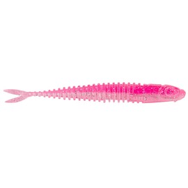 Northland Tackle Eye Candy Minnow Floating 4" Soft Plastic Fishing Lure for Walleye Fishing, 5 Baits Per Pack, Pink Silver
