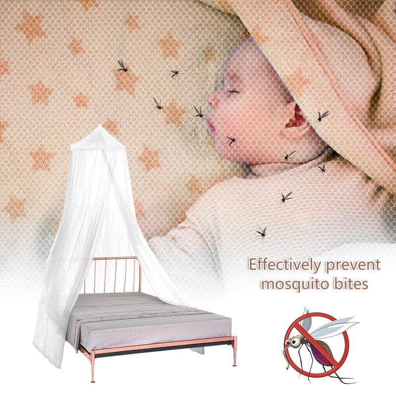 Thboxes Mosquito Net for Bed, White Bed Canopy Large Dome