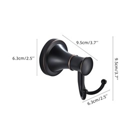 PEONYBATH Black Bathroom Robe Hooks, Towel Hooks Holder, Wall Mounted Bathroom Hardware Accessories,Oil Rubble Bronze