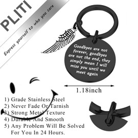 PLITI Remembrance Gifts Goodbyes are Not Forever Goodbyes are Not The End Sympathy Keychain