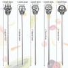 SUMPIGGER Reusable 6Pcs Skull Cocktail Picks Martini Picks Reusable Olive