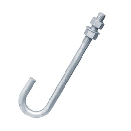 OTTFF 4 Pack 5/8"-11 x 9-7/8" J Bolt Anchor for Concrete Post Deck Fence, Porch, Hot Dipped Galvanized Steel Foundation Bolt