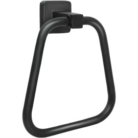 ZGELIN Matte Black Towel Ring Holder, Wall Mounted Stainless Steel Hand Towel Hanger
