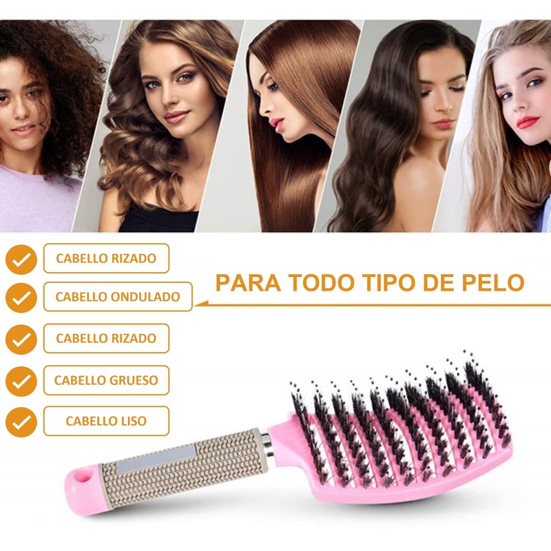 Hair Brush + 5 Scrunchies - Anti Pull - Massage