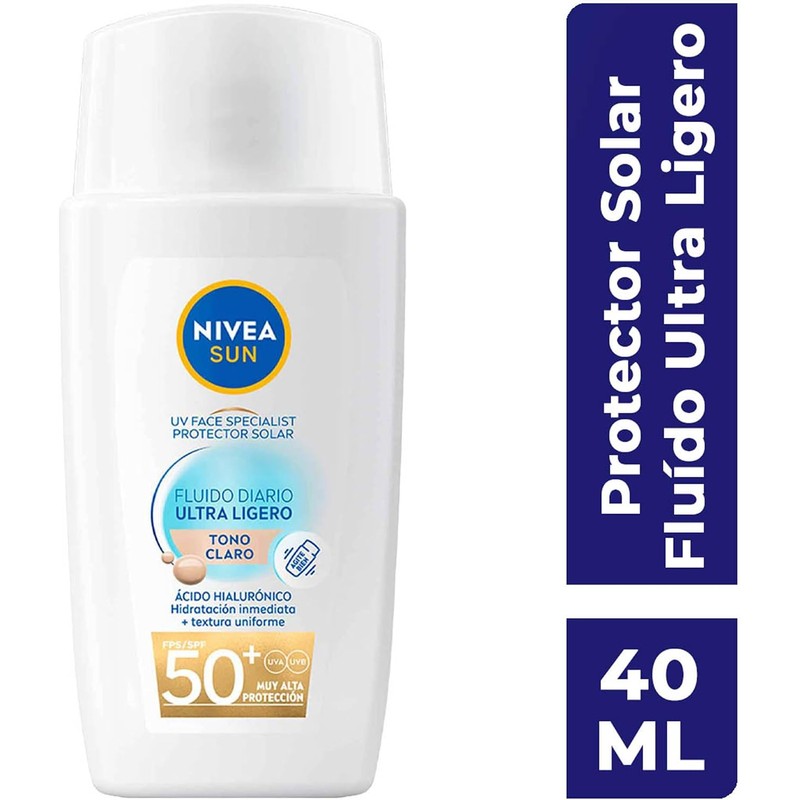 Protector Solar Facial NIVEA SUN Fluido Diario Tono Claro +