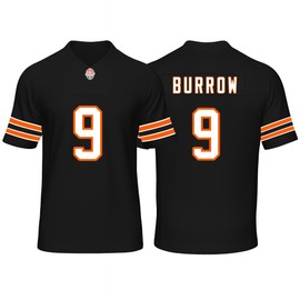 Custom Mens/Youth Football Joe Stitched T-Shirt for Sports Fan Burrow Black No Brand/Logos
