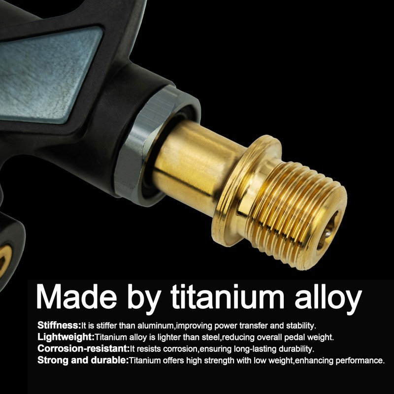 Thinvik Full Carbon Ti Bike Clipless Pedals for Shimano SPD-SL
