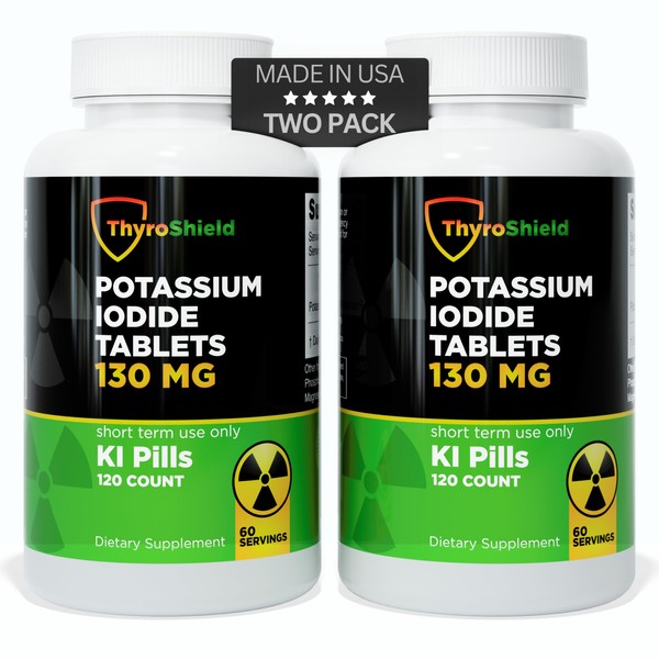 ThyroShield Potassium Iodide Tablets - 130mg Iodine Tablets for Radiation