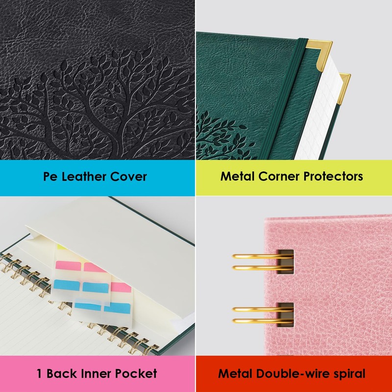 ROBCURSE A5 Notebook, Note Pad, Wirebound Spiral Notebook 300 Pages/150