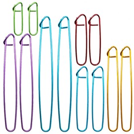 12 Pcs Stitch Holder Set, Assorted Colors Aluminium Cable Needles & Tapestry Yarn Needles Practical Knitting Tools for Blankets Scarves Other Knitting Project Crochet Projects with 20pcs Stitch Marker