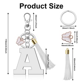 Ximalun Initial A-Z Keyring Alphabet Letter Keyring for Women Girls Letter Keychain Gift Initial Letter Keyring Charm for Key Purse Backpack Handbag