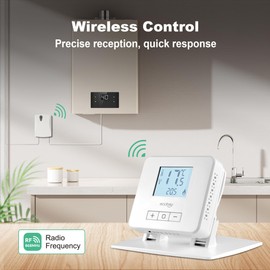 Ecobay Wireless Thermostat with Receiver, for Boilers, Electric & Water Underfloor Heating, Non-Programmable