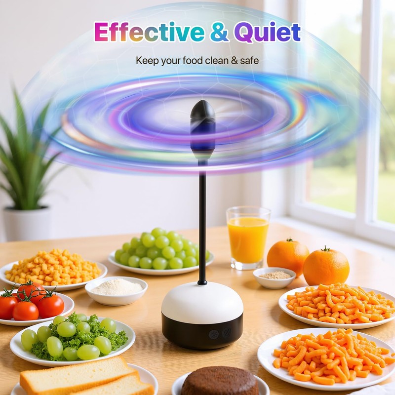 GUSTYLE 2 Pack Fly Fans for Tables with LED Light,