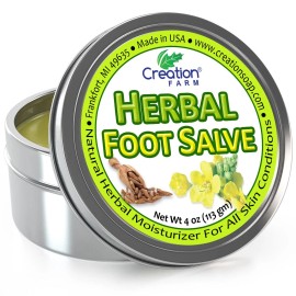 Creation Farm Best Foot Care Herbal Salve Large 4 oz Tin of Botanical Foot Balm Mejor cuidado