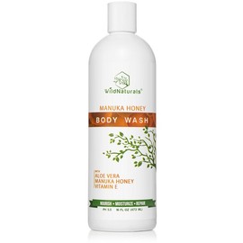 Wild Naturals Manuka Honey Body Wash - Aloe Vera Infused Cleansing Soap - Body Care Cleanser Gentle Restore Sensitive - Size: 16oz