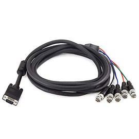 Monoprice 105544 VGA HD-15 to 5 BNC RGB Video Cable for HDTV Monitor cable - 10FT (Black)