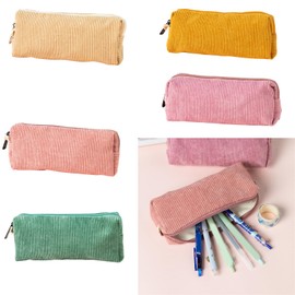 NIHUIFA Multifunctional Pen Bag Corduroy Pencil Pouches Zippered Pen Case Big Capacity Pen Pouches Stationery Bag for Student
