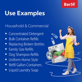 Bar5F Pump Bottle 32-Ounce 1-Liter Empty for Shampoo Conditioner Body Wash Lotion BPA-Free Crystal-Clear (Pack of 1)