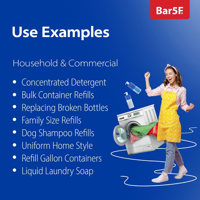 Bar5F Pump Bottle 32-Ounce 1-Liter Empty for Shampoo Conditioner Body