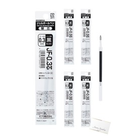 Gel Ballpoint Pen Refill for Sarasa Clip 0.012 inch (0.3 mm) [Refill Black 5 pieces, 1 Original Index Card] RJF3-BK Refill [JF-0.3 Refill]