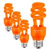 SLEEKLIGHTING 13 Watt Orange Spiral CFL Light Bulb - UL