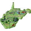 West Virginia - Acrylic State Map Refrigerator Magnet