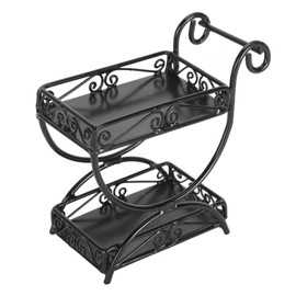 1: 12 Miniature Garden Cart Exquisite Details Metal Dollhouse Flower Cart Ornaments Accessory Black