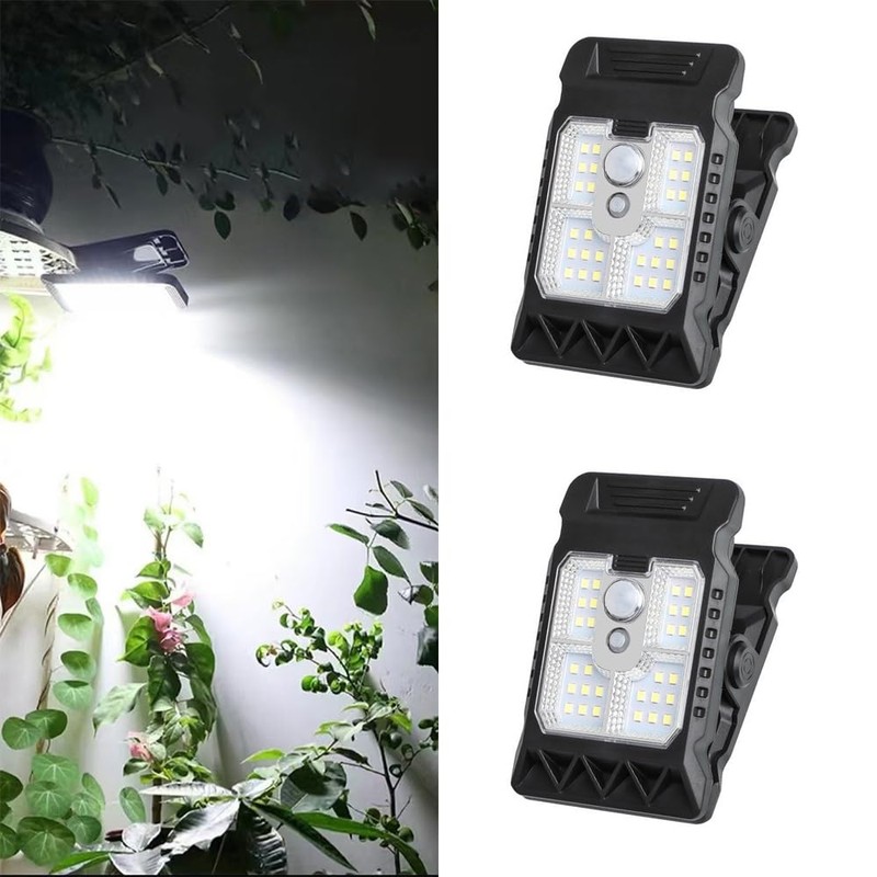 YZYOE 2 Pack LED Outdoor Solar Mini Clip Lights, Portable