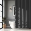 Seenus Charcoal Grey Waterproof Fabric Shower Curtain Liner with 12