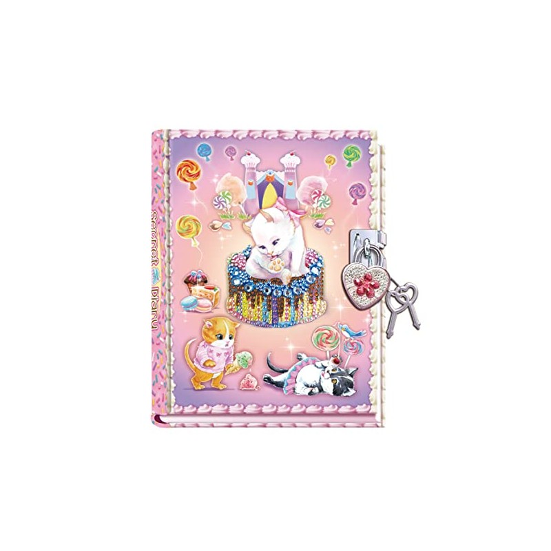 DUDUBUY Sweet Kitty Secret Diary with Lock 7" Journal Notebook