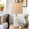 USumkky 20.5" White Modern Ceramic Bedside Lamp Set of 2