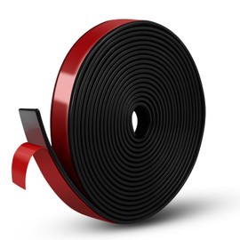 Neoprene Rubber Strips, 1/2" Wide X 1/16" Thick X 115" Long Adhesive Solid Rubber Strips Sheet, Rolls & Strips Gasket Strip with Adhesive Backing for Crafts, DIY, Warehouse Floor, Liner, Seal
