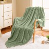 Vessia Flannel Fleece Throw Blanket(50x71inch) with Pillow Cover(18x18Inch), 3D Jacquard