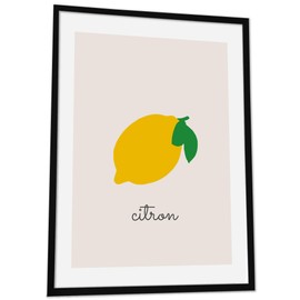 JUHMI Kitchen Pictures: Vintage Fruits Citron Poster as Decorative Aesthetic Wall Decoration Kitchen/Dining Room/Wall Pictures Living Room - Kitchen Pictures Gift Lemon - A5 (15 x 21 cm) without Frame