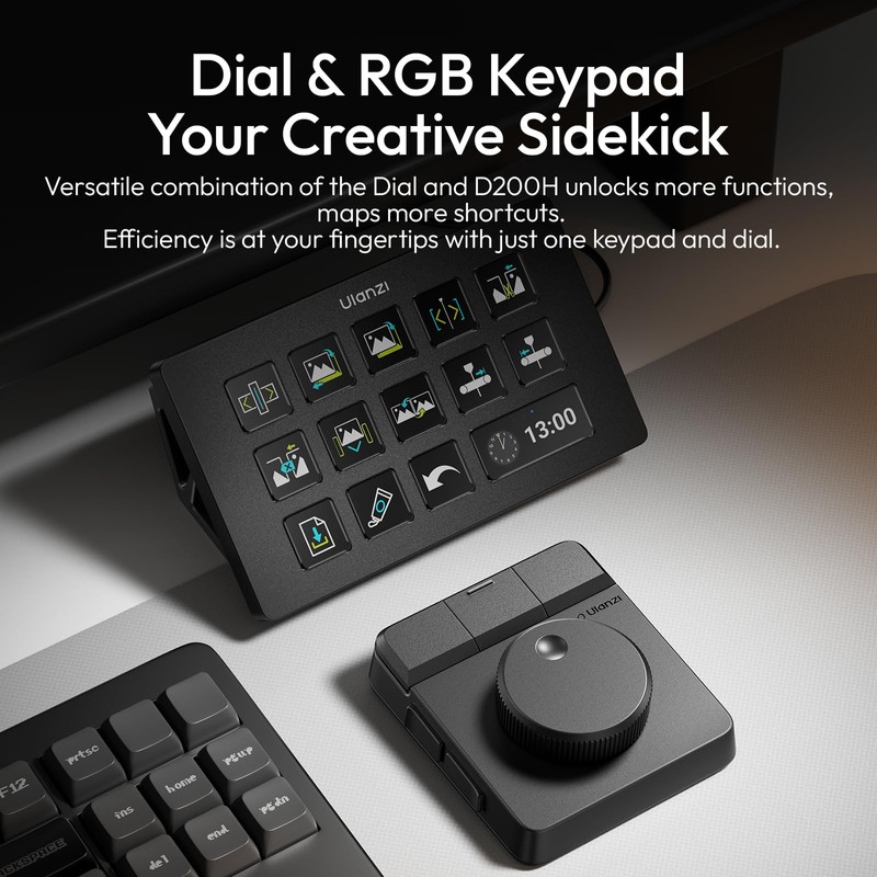 ULANZI D100H Wireless Video Editing Keyboard with Dial Knob