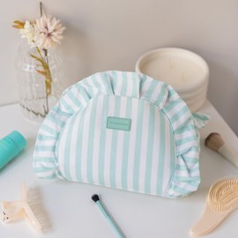 Flamingueo Cosmetic Bag - Women's Toiletry Bag, Travel Essentials, Make Up Bag, Makeup Bag, Beauty Case, Cosmetic Bag, Large, turquoise