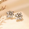 EVER FAITH Flower Stud Earrings for Women Girls Rhinestone Crystal