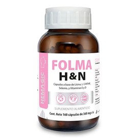 Folma H&N - Lisina Biotina Selenio Vitaminas E, D, Y Folato - Suplemento Alimenticio 160 Cápsulas 360 mg c/u - Cabello Y Uñas - Nutricosmético