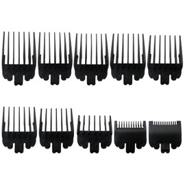 Qblahip 10-Pack Hair Clipper Guards Guide Combs,From 1/16inch to 1inch(1.5-25mm),Compatible for W*ahl Clippers/Trimmer, Black